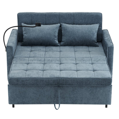 Divano letto estraibile Roomfitters Loveseat con cuscino schienale reversibile, tasche laterali, porte USB e porta telefono