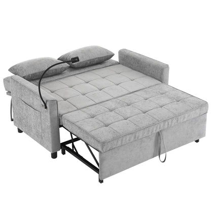 Divano letto estraibile Roomfitters Loveseat con cuscino schienale reversibile, tasche laterali, porte USB e porta telefono