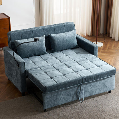 Divano letto estraibile Roomfitters Loveseat con cuscino schienale reversibile, tasche laterali, porte USB e porta telefono