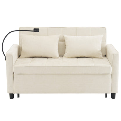 Divano letto estraibile Roomfitters Loveseat con cuscino schienale reversibile, tasche laterali, porte USB e porta telefono