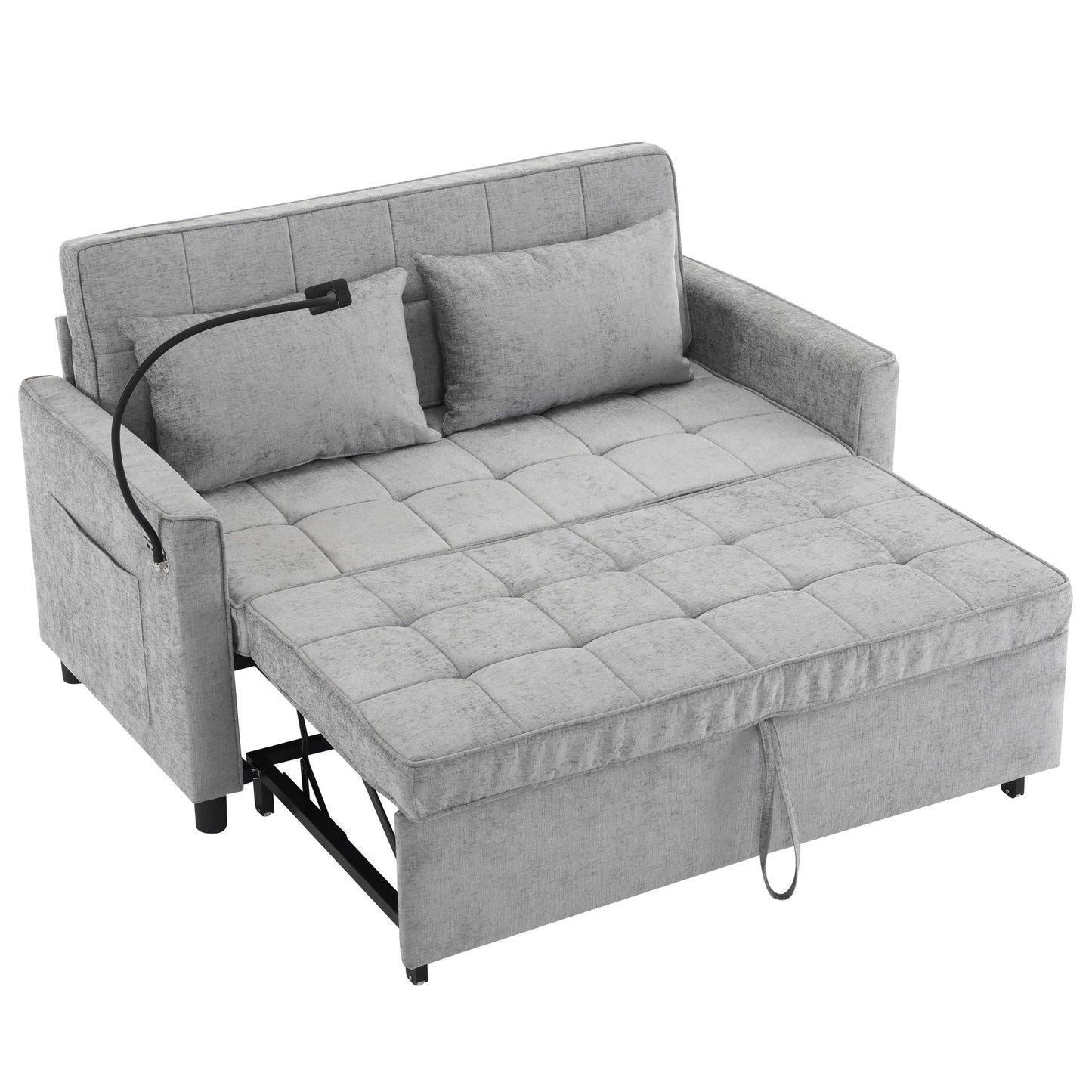 Divano letto estraibile Roomfitters Loveseat con cuscino schienale reversibile, tasche laterali, porte USB e porta telefono