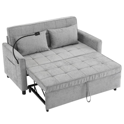 Divano letto estraibile Roomfitters Loveseat con cuscino schienale reversibile, tasche laterali, porte USB e porta telefono