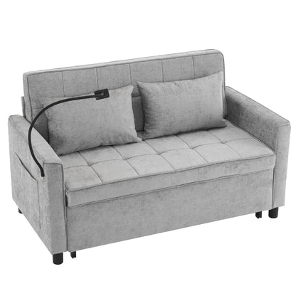 Divano letto estraibile Roomfitters Loveseat con cuscino schienale reversibile, tasche laterali, porte USB e porta telefono