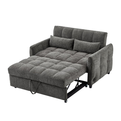 Divano letto estraibile Roomfitters Loveseat, divano letto imbottito con schienale regolabile, porte USB e cuscini lombari per il soggiorno