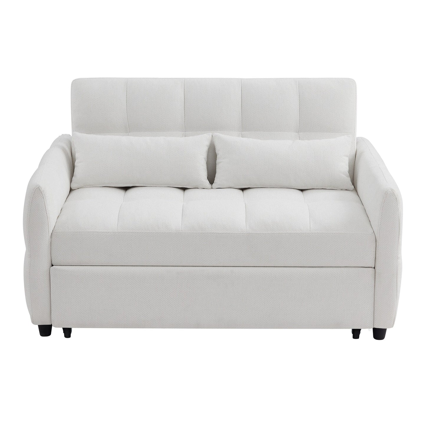 Divano letto estraibile Roomfitters Loveseat, divano letto imbottito con schienale regolabile, porte USB e cuscini lombari per il soggiorno