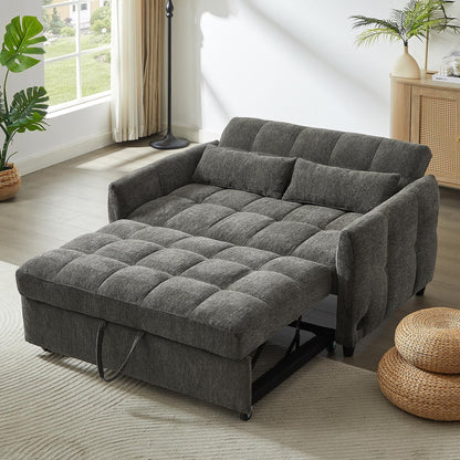 Divano letto estraibile Roomfitters Loveseat, divano letto imbottito con schienale regolabile, porte USB e cuscini lombari per il soggiorno