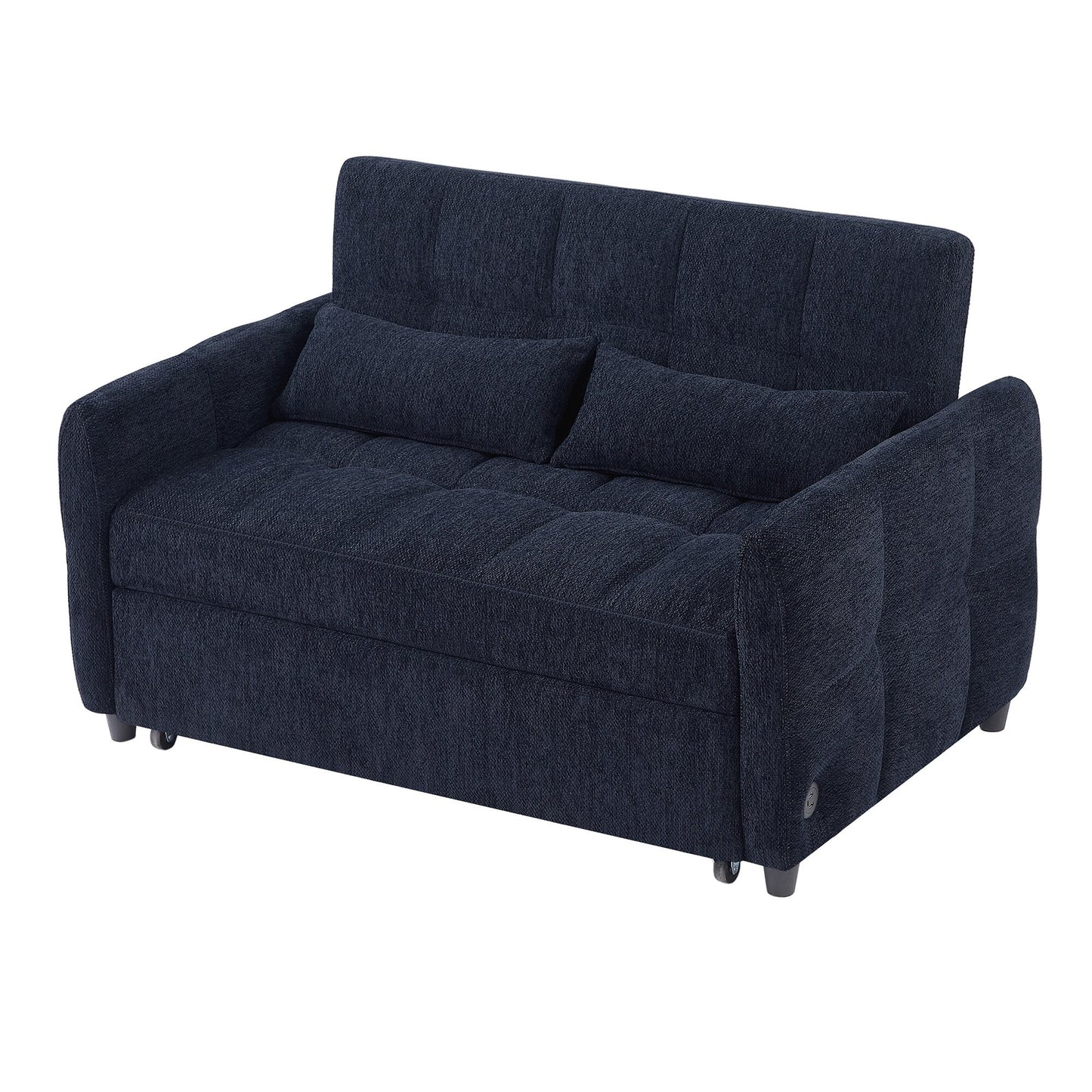 Divano letto estraibile Roomfitters Loveseat, divano letto imbottito con schienale regolabile, porte USB e cuscini lombari per il soggiorno