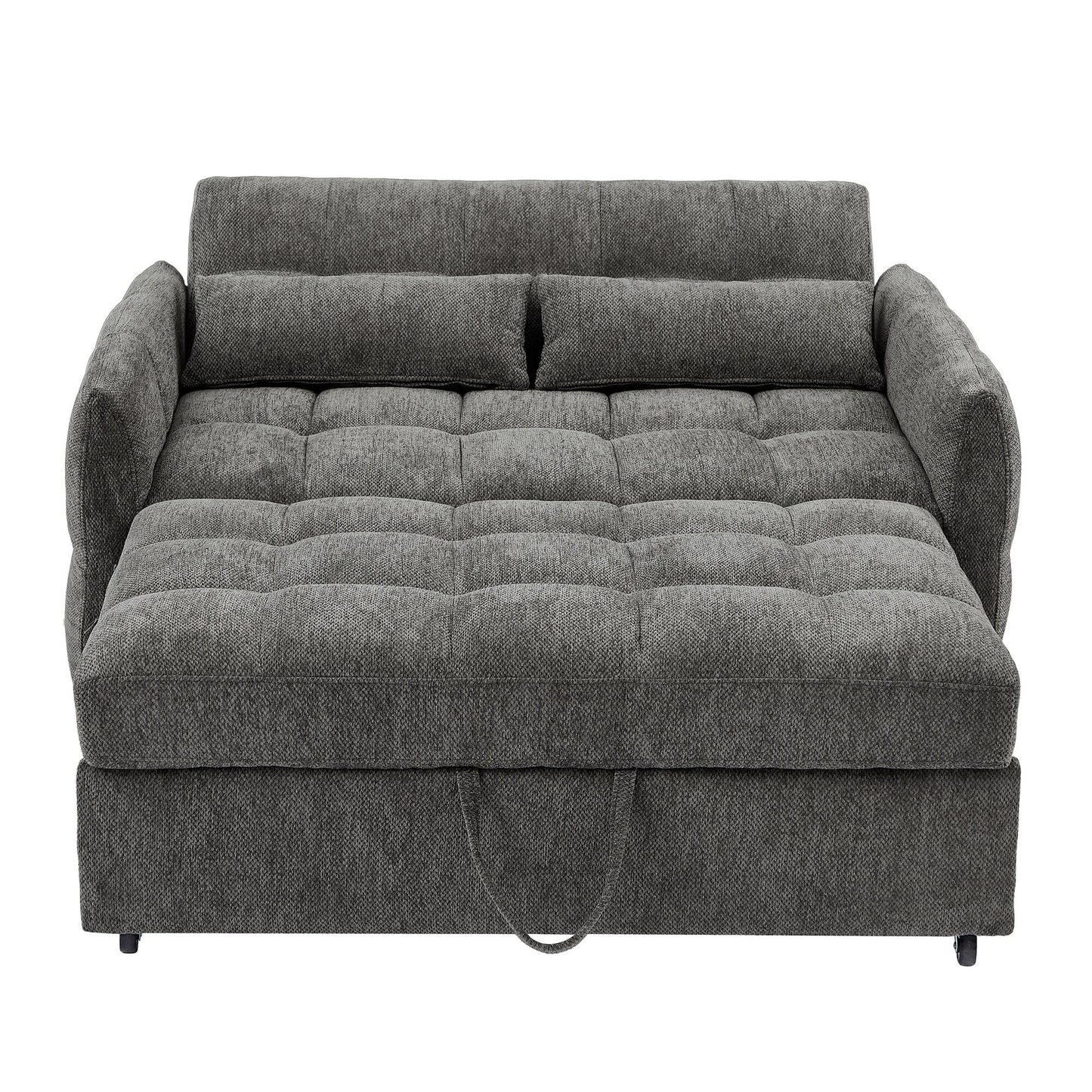 Divano letto estraibile Roomfitters Loveseat, divano letto imbottito con schienale regolabile, porte USB e cuscini lombari per il soggiorno