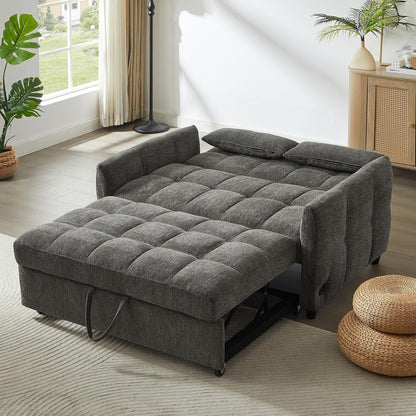 Divano letto estraibile Roomfitters Loveseat, divano letto imbottito con schienale regolabile, porte USB e cuscini lombari per il soggiorno