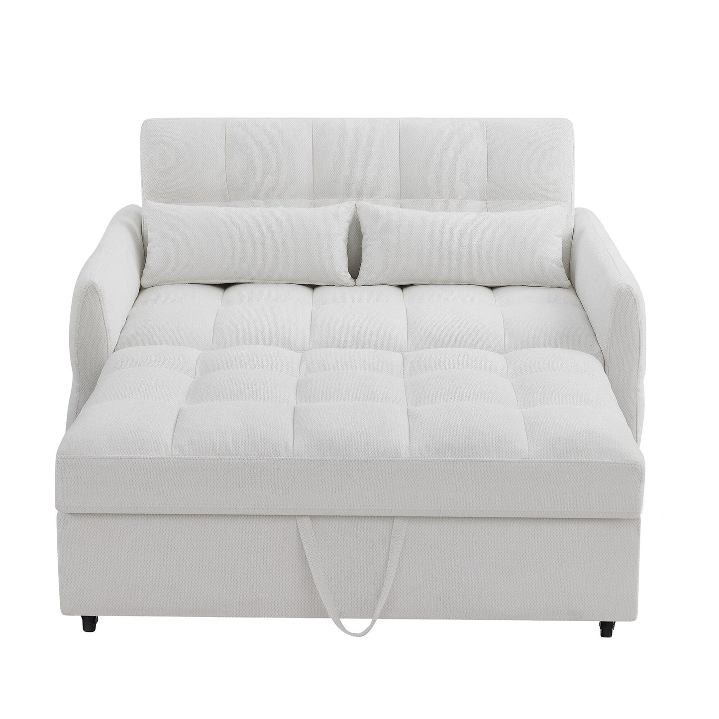 Divano letto estraibile Roomfitters Loveseat, divano letto imbottito con schienale regolabile, porte USB e cuscini lombari per il soggiorno