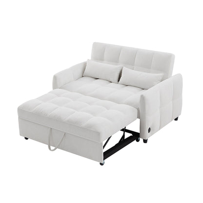 Divano letto estraibile Roomfitters Loveseat, divano letto imbottito con schienale regolabile, porte USB e cuscini lombari per il soggiorno