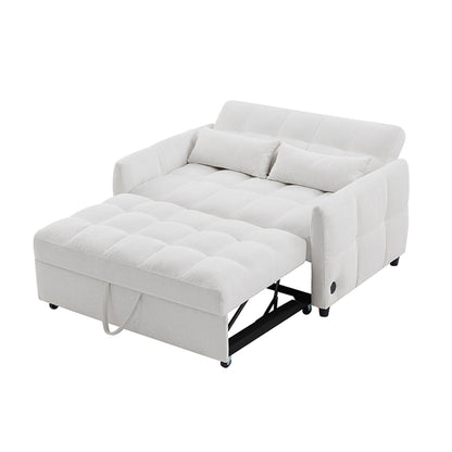Divano letto estraibile Roomfitters Loveseat, divano letto imbottito con schienale regolabile, porte USB e cuscini lombari per il soggiorno