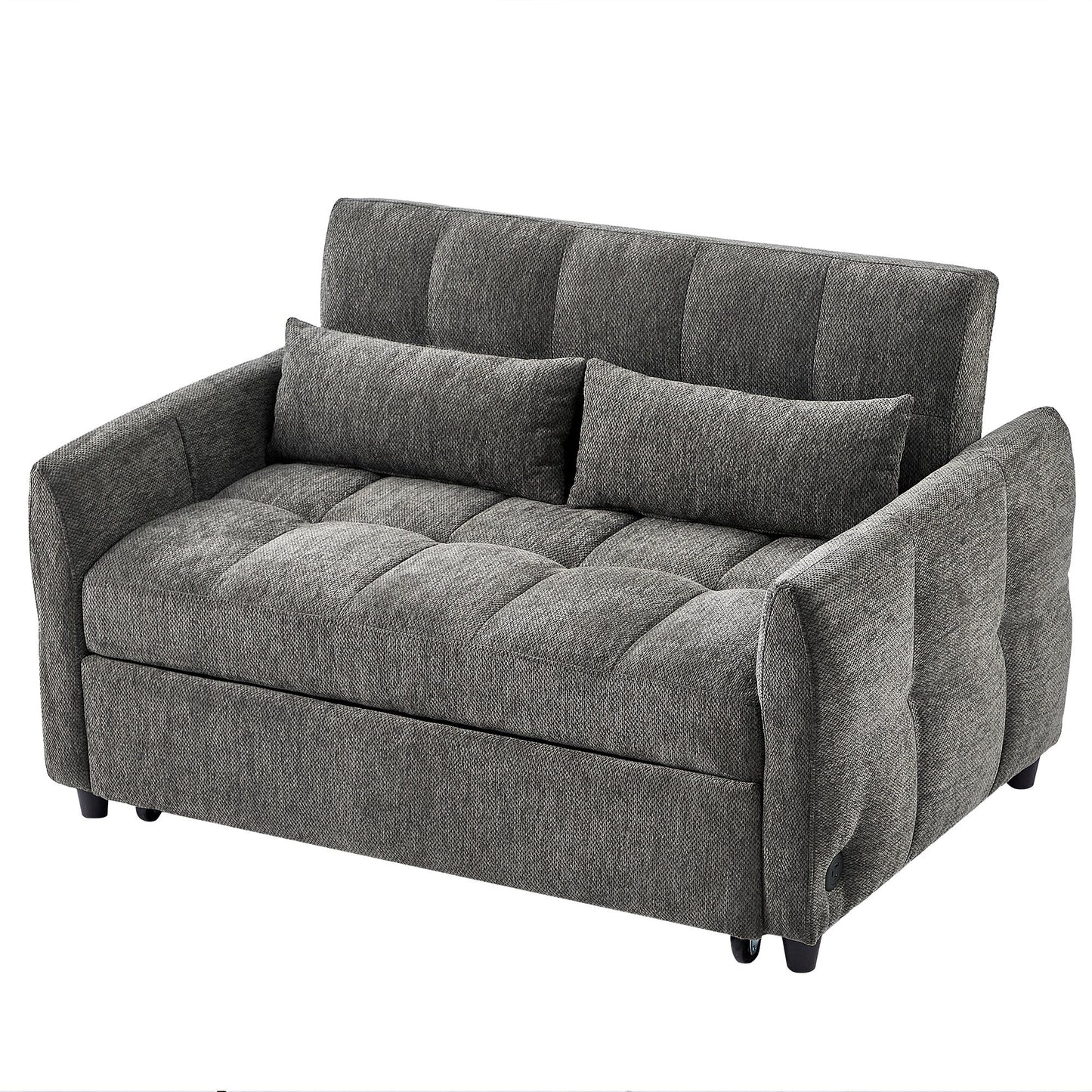 Divano letto estraibile Roomfitters Loveseat, divano letto imbottito con schienale regolabile, porte USB e cuscini lombari per il soggiorno