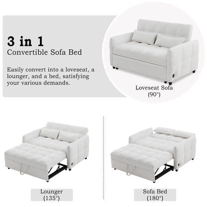 Divano letto estraibile Roomfitters Loveseat, divano letto imbottito con schienale regolabile, porte USB e cuscini lombari per il soggiorno