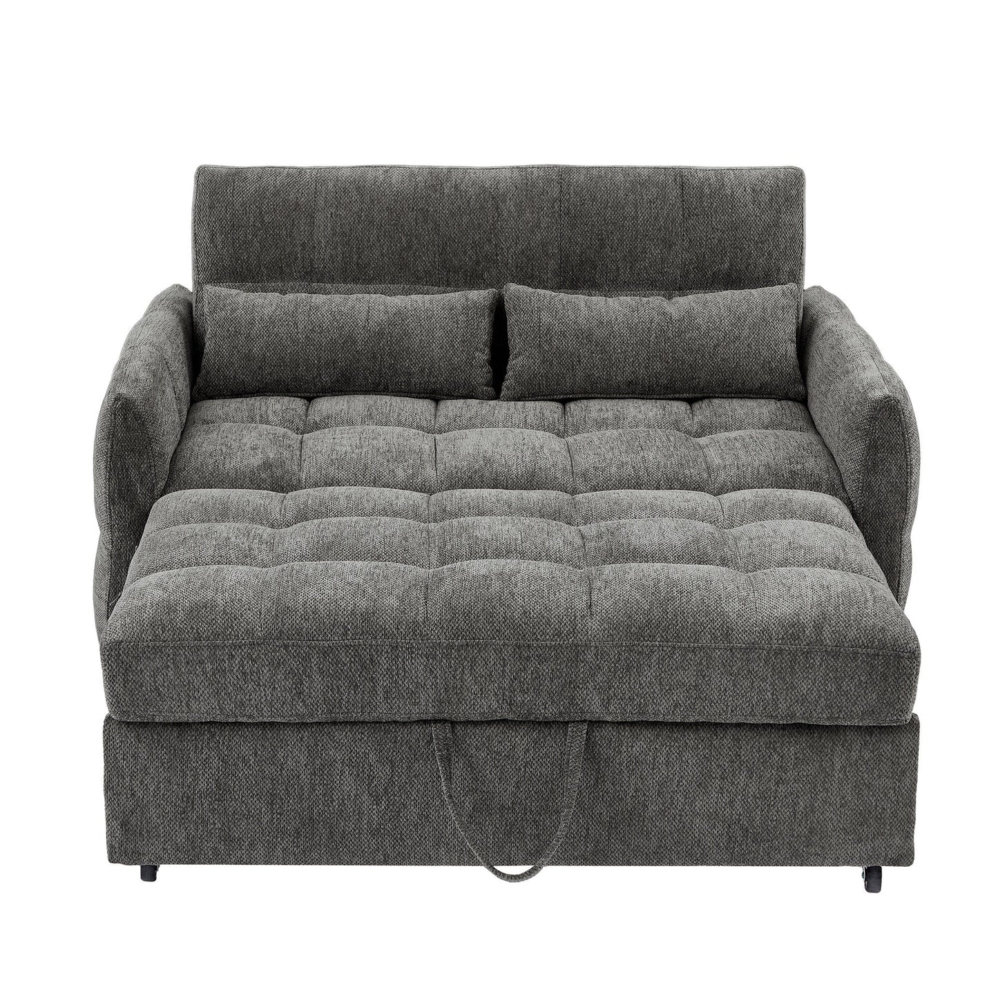 Divano letto estraibile Roomfitters Loveseat, divano letto imbottito con schienale regolabile, porte USB e cuscini lombari per il soggiorno