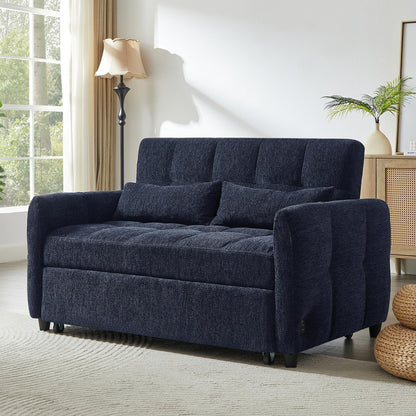 Divano letto estraibile Roomfitters Loveseat, divano letto imbottito con schienale regolabile, porte USB e cuscini lombari per il soggiorno