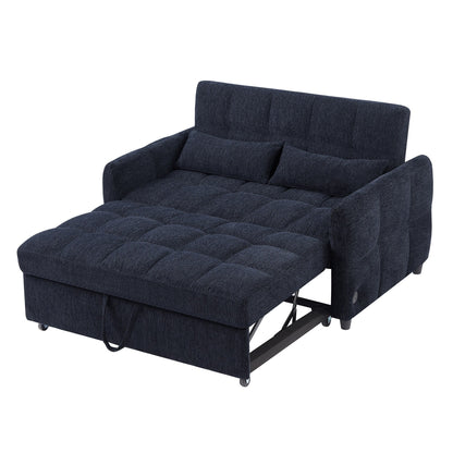 Divano letto estraibile Roomfitters Loveseat, divano letto imbottito con schienale regolabile, porte USB e cuscini lombari per il soggiorno