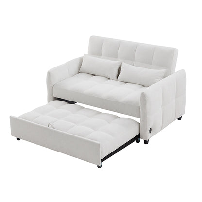 Divano letto estraibile Roomfitters Loveseat, divano letto imbottito con schienale regolabile, porte USB e cuscini lombari per il soggiorno