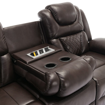 Poltrona reclinabile a dondolo manuale Roomfitters con console centrale, perfetta per l'home theater in soggiorno