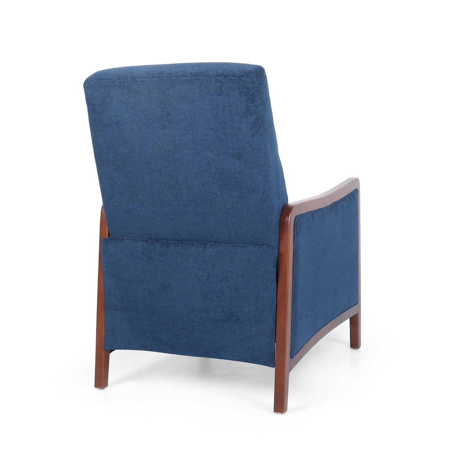 Poltrona reclinabile in legno con schienale a spinta, modello Mid Century Modern, in tessuto con cuciture a canale, elegante poltrona reclinabile per soggiorno