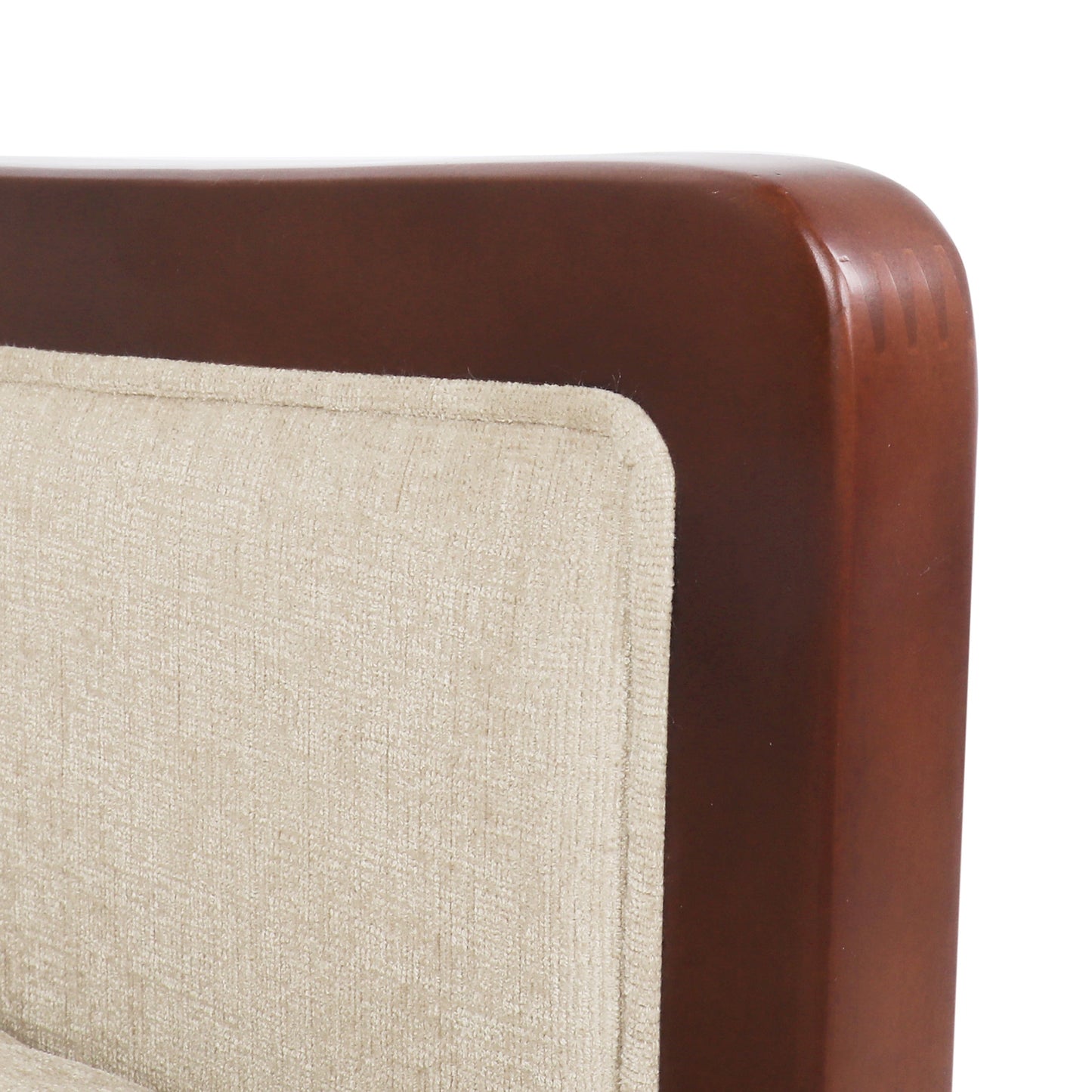 Poltrona reclinabile in legno con schienale a spinta, modello Mid Century Modern, in tessuto con cuciture a canale, elegante poltrona reclinabile per soggiorno