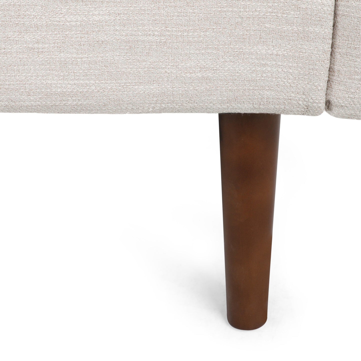 Divano moderno a 3 posti Roomfitters con eleganti cuscini imbottiti e gambe affusolate in legno per il soggiorno