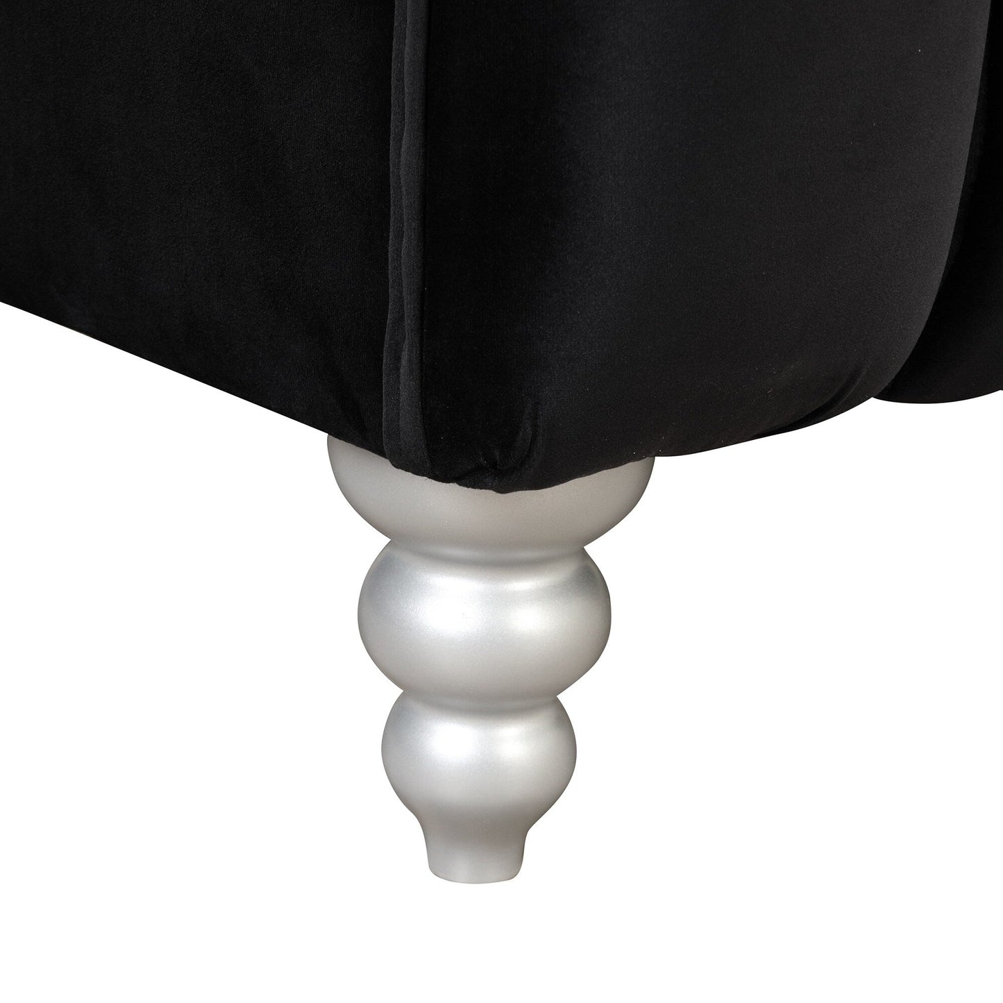 Set di divani moderni Roomfitters da 3 pezzi con gambe in legno massello, schienale capitonné, set di divani rivestiti in pile olandese