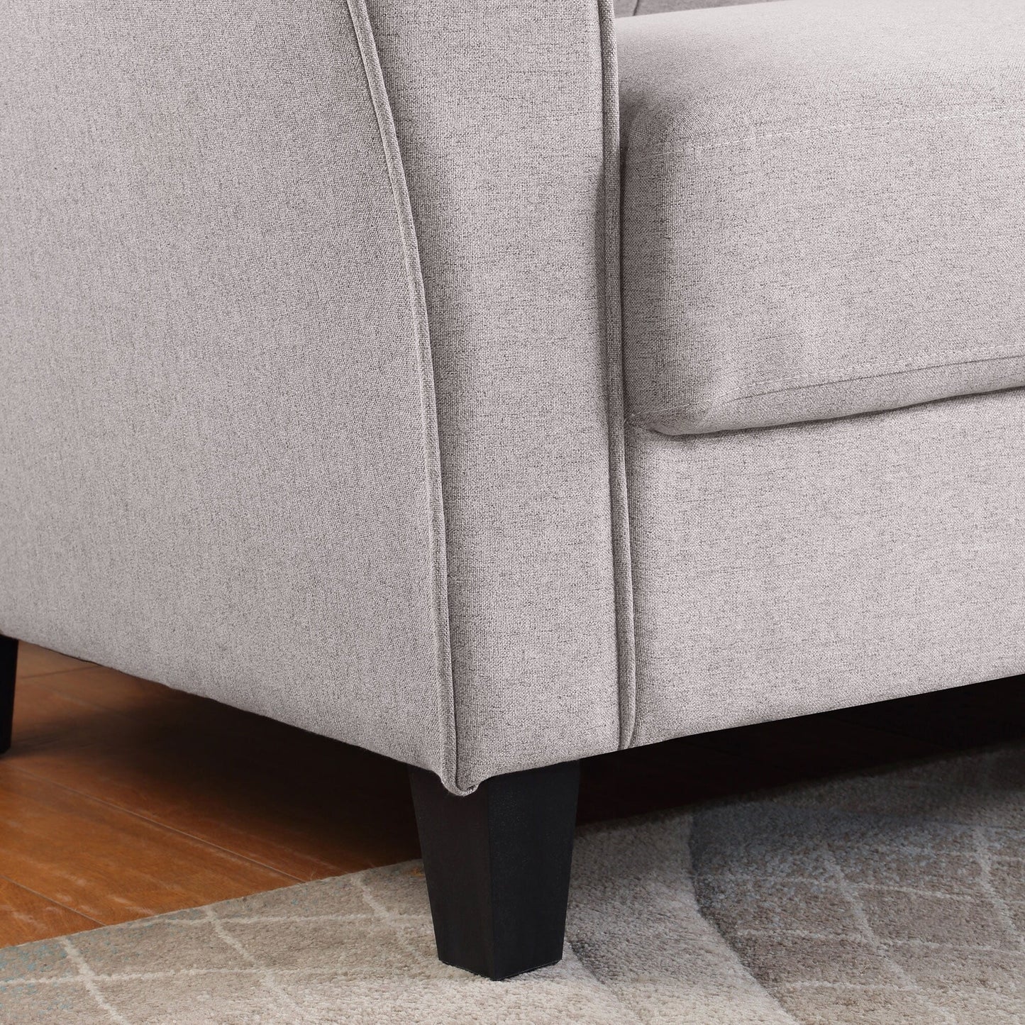 Divano moderno imbottito in lino Roomfitters, elegante divano a 3 posti per il comfort del soggiorno o dell'ufficio