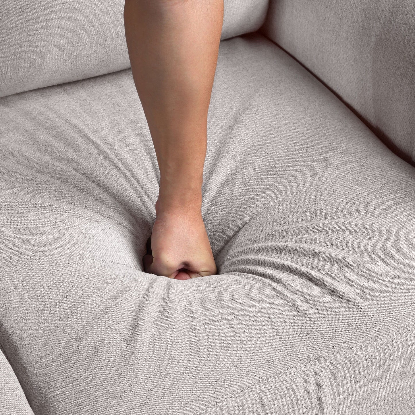 Divano moderno imbottito in lino Roomfitters, elegante divano a 3 posti per il comfort del soggiorno o dell'ufficio