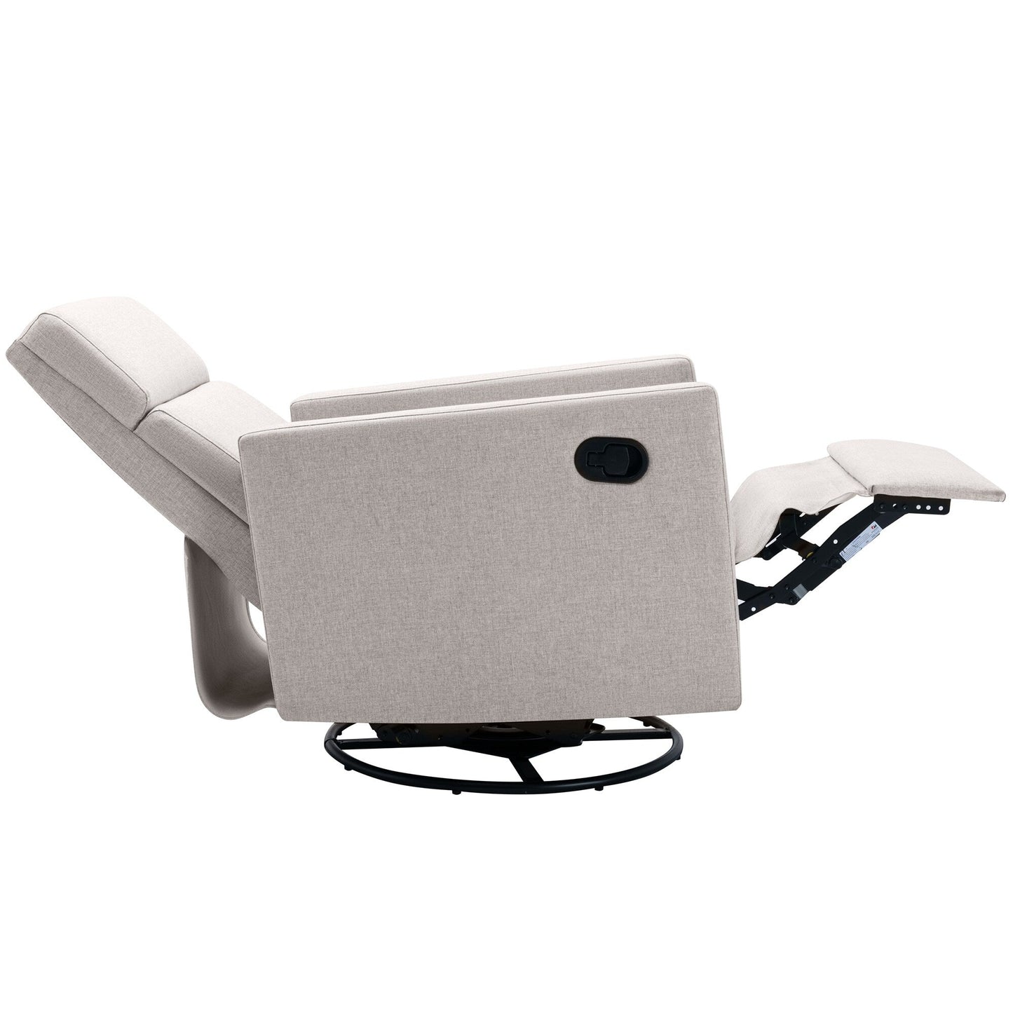 Poltrona a dondolo imbottita moderna per bambini Roomfitters, poltrona reclinabile girevole con seduta morbida