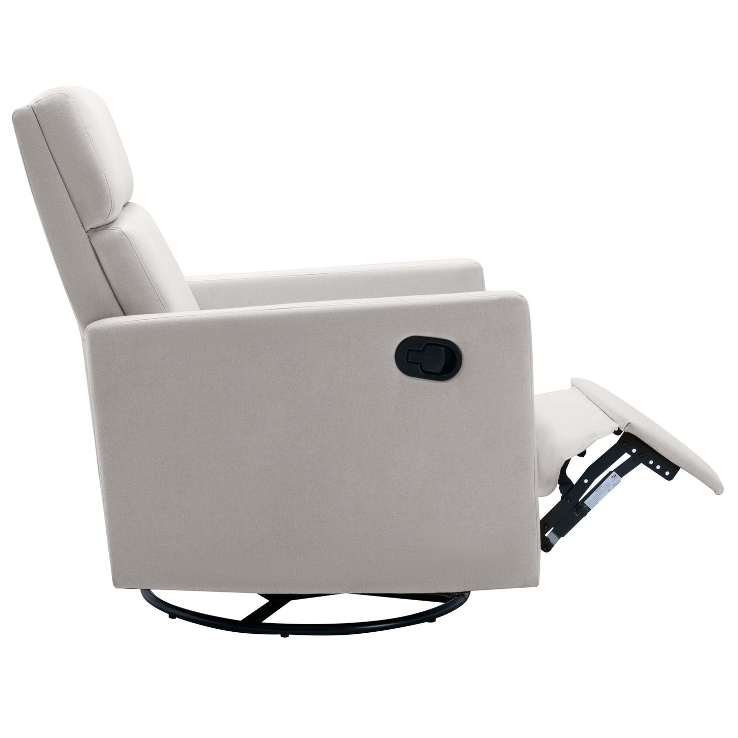 Poltrona a dondolo imbottita moderna per bambini Roomfitters, poltrona reclinabile girevole con seduta morbida