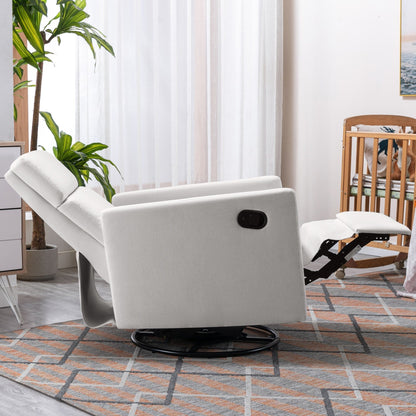 Poltrona a dondolo imbottita moderna per bambini Roomfitters, poltrona reclinabile girevole con seduta morbida