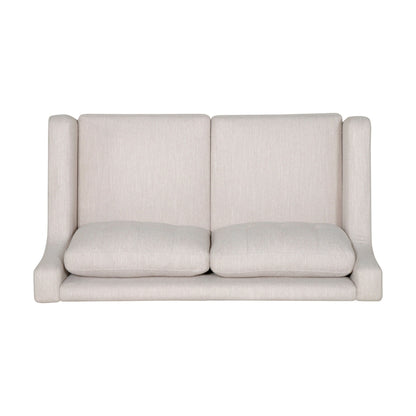 Divano moderno imbottito Roomfitters, divano con bottoni trapuntati, braccioli curvi e comodi cuscini