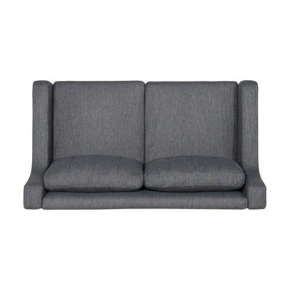 Divano moderno imbottito Roomfitters, divano con bottoni trapuntati, braccioli curvi e comodi cuscini