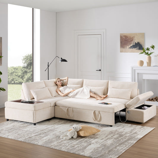 Divano componibile modulare Roomfitters con pouf contenitore, divano componibile in ciniglia oversize a forma di L per appartamento