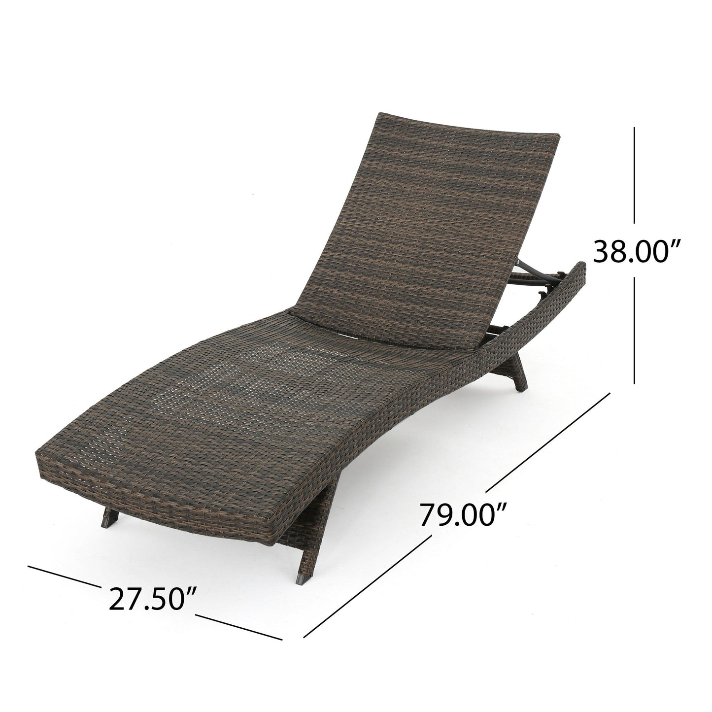 Set di chaise longue da esterno in vimini Roomfitters, sedie a sdraio reclinabili regolabili per patio, rattan resistente alle intemperie