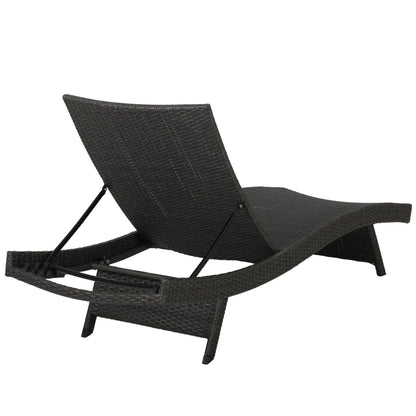 Set di chaise longue da esterno in vimini Roomfitters, sedie a sdraio reclinabili regolabili per patio, rattan resistente alle intemperie