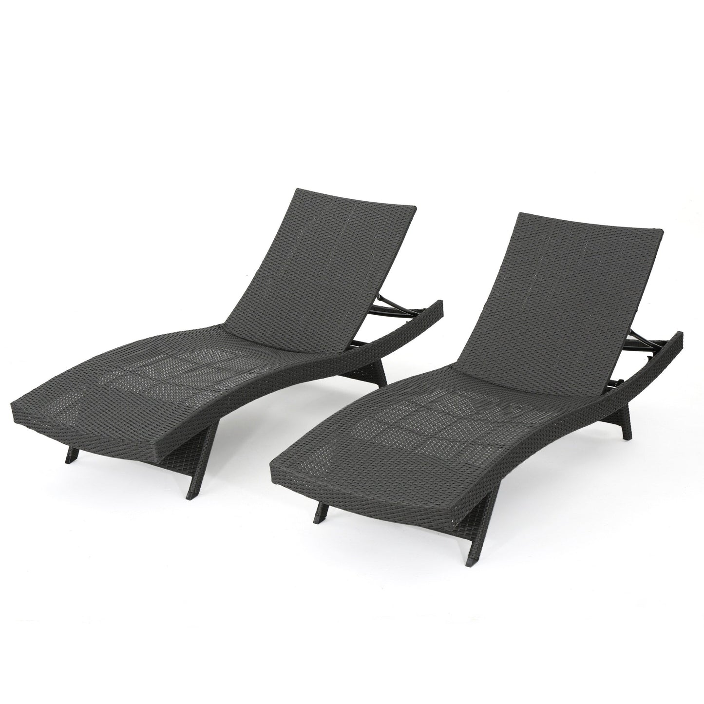 Set di chaise longue da esterno in vimini Roomfitters, sedie a sdraio reclinabili regolabili per patio, rattan resistente alle intemperie