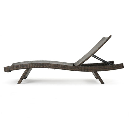 Set di chaise longue da esterno in vimini Roomfitters, sedie a sdraio reclinabili regolabili per patio, rattan resistente alle intemperie