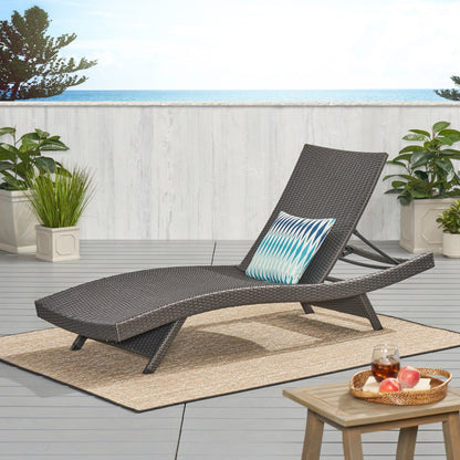 Set di chaise longue da esterno in vimini Roomfitters, sedie a sdraio reclinabili regolabili per patio, rattan resistente alle intemperie