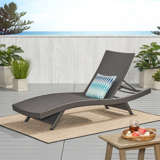 Set di chaise longue da esterno in vimini Roomfitters, sedie a sdraio reclinabili regolabili per patio, rattan resistente alle intemperie