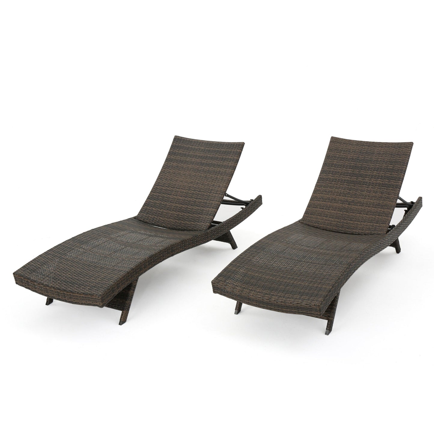 Set di chaise longue da esterno in vimini Roomfitters, sedie a sdraio reclinabili regolabili per patio, rattan resistente alle intemperie