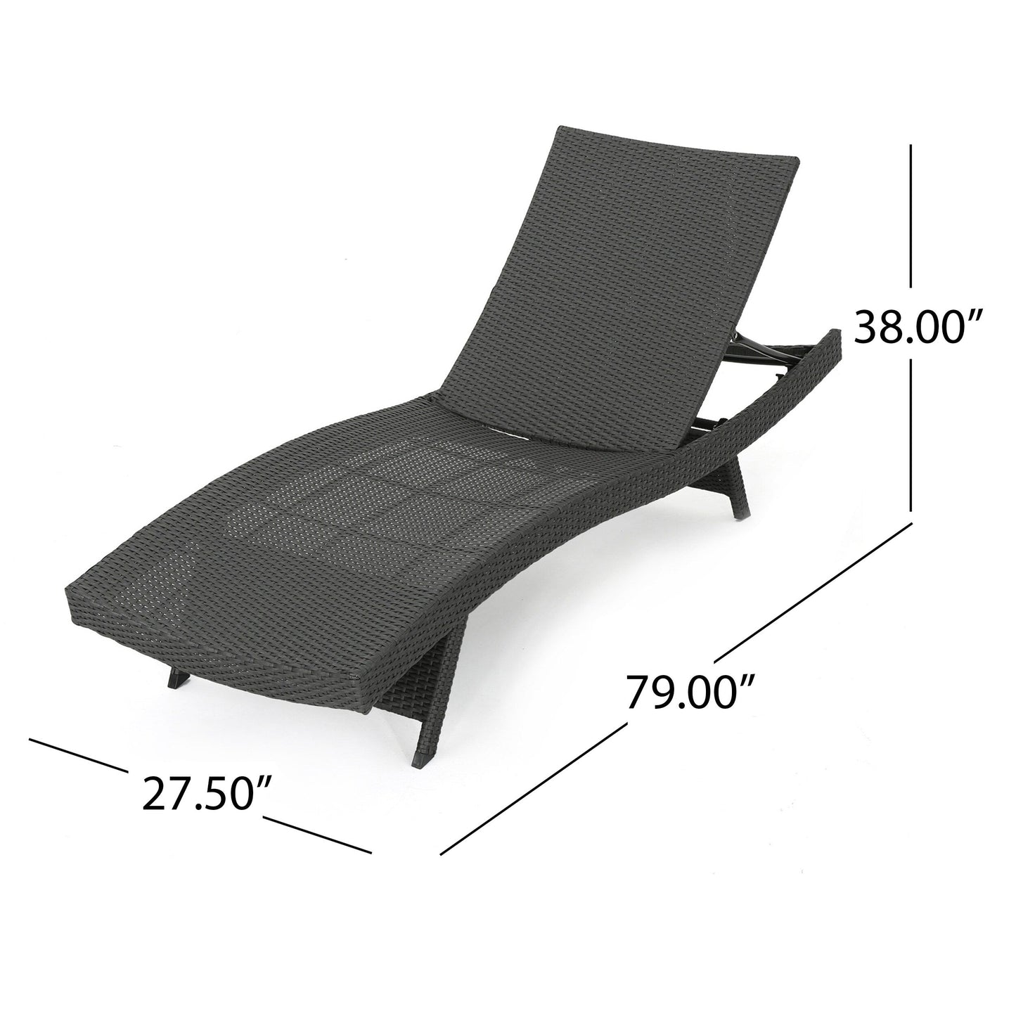 Set di chaise longue da esterno in vimini Roomfitters, sedie a sdraio reclinabili regolabili per patio, rattan resistente alle intemperie