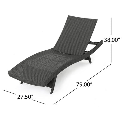 Set di chaise longue da esterno in vimini Roomfitters, sedie a sdraio reclinabili regolabili per patio, rattan resistente alle intemperie