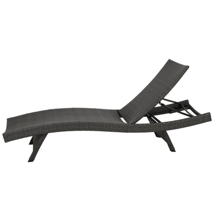 Set di chaise longue da esterno in vimini Roomfitters, sedie a sdraio reclinabili regolabili per patio, rattan resistente alle intemperie