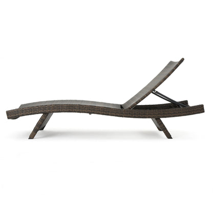 Set di chaise longue da esterno in vimini Roomfitters, sedie a sdraio reclinabili regolabili per patio, rattan resistente alle intemperie