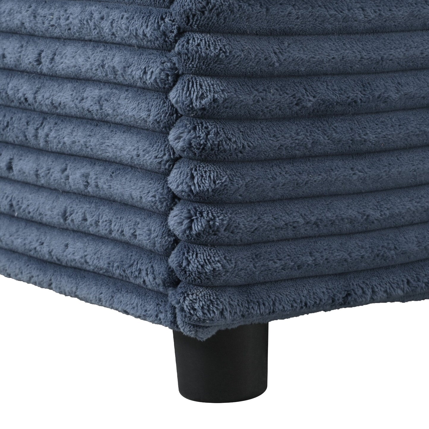 Divano letto componibile con chaise longue oversize Roomfitters, divano letto in velluto a coste con porte USB e portabicchieri