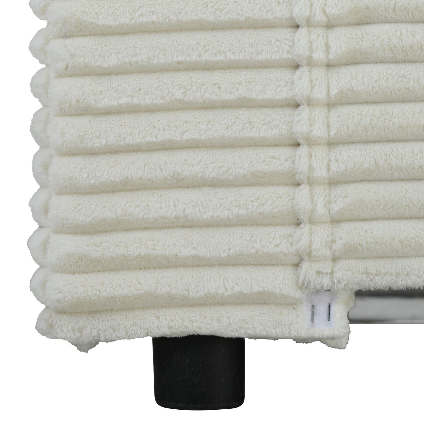 Divano letto componibile con chaise longue oversize Roomfitters, divano letto in velluto a coste con porte USB e portabicchieri