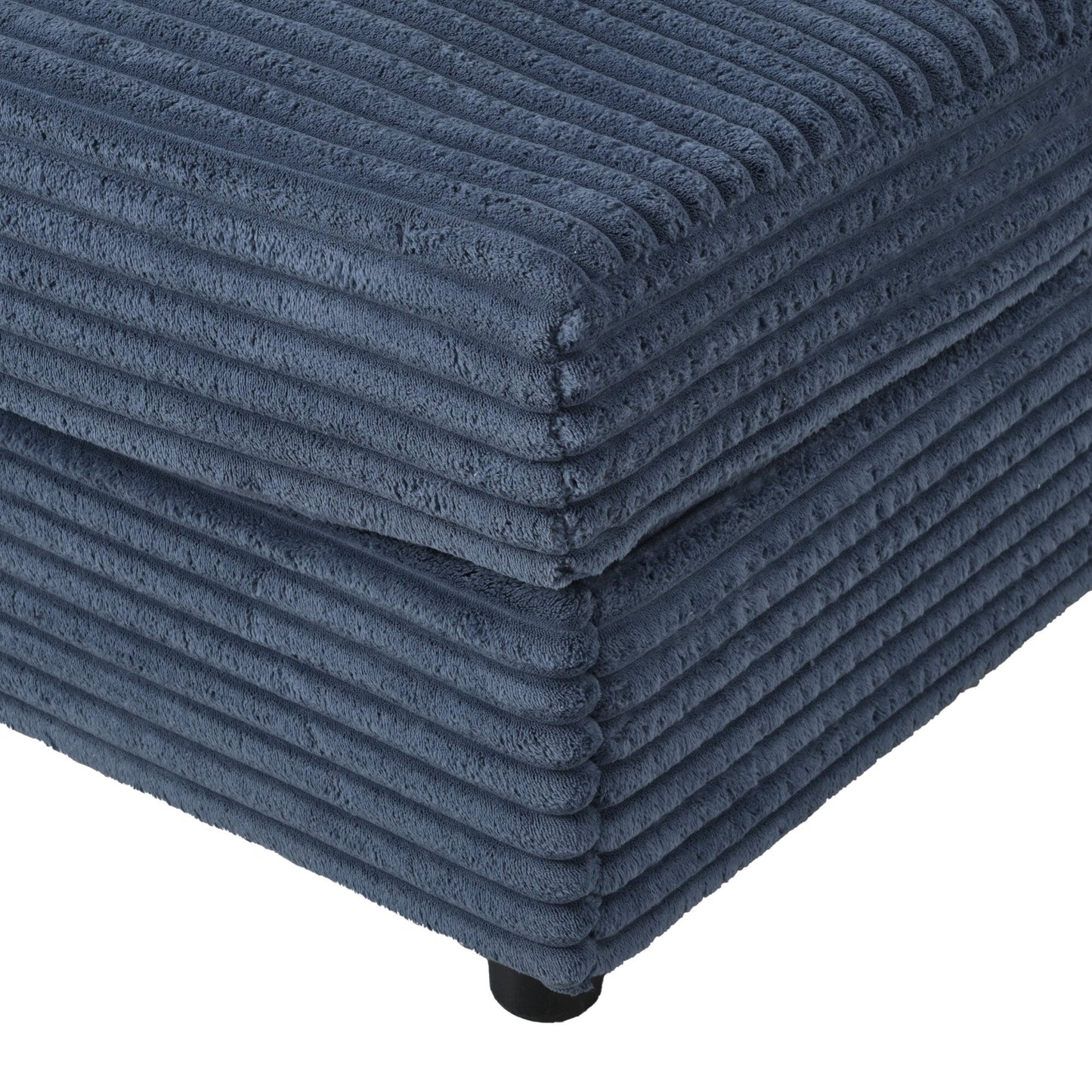 Divano letto componibile con chaise longue oversize Roomfitters, divano letto in velluto a coste con porte USB e portabicchieri