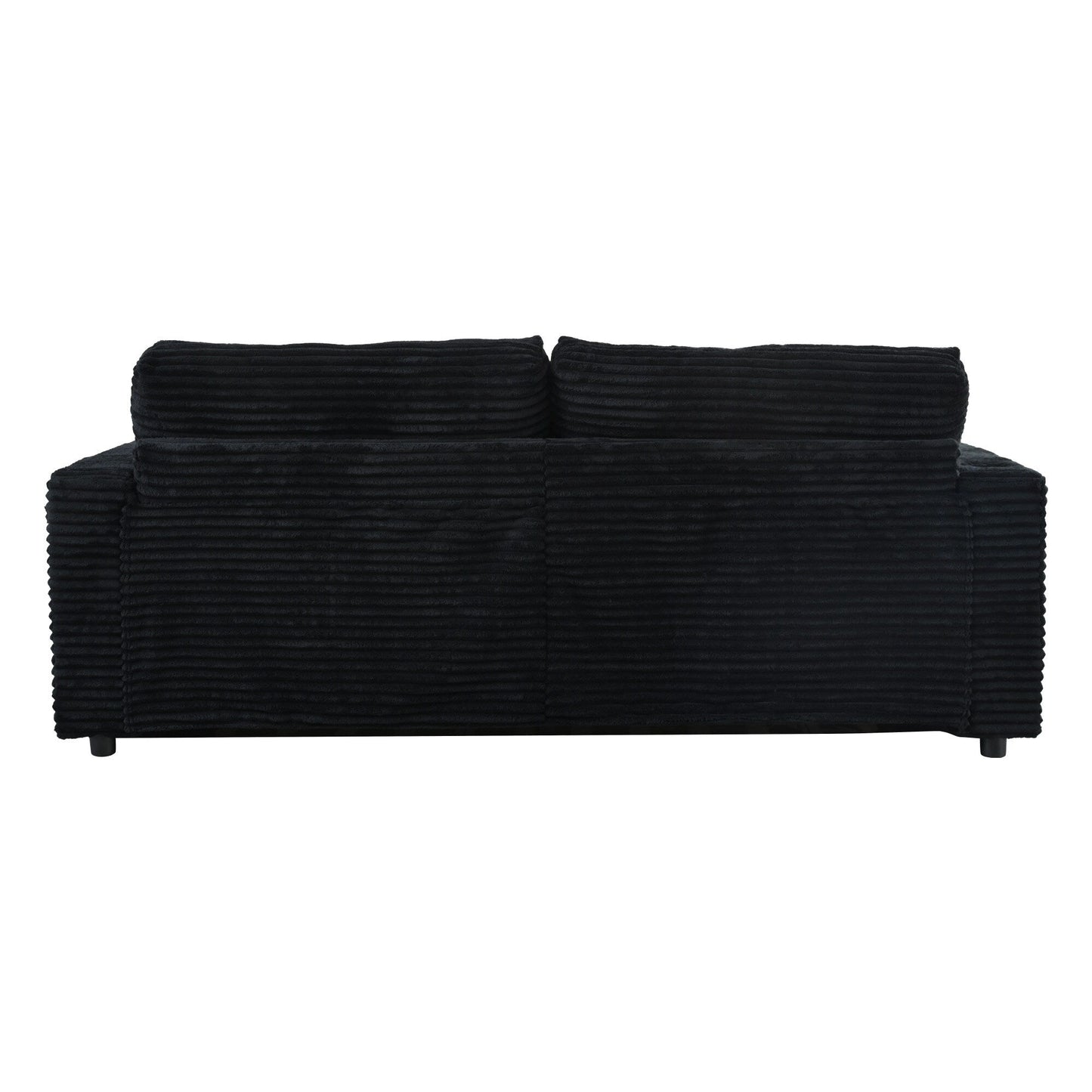 Divano letto componibile con chaise longue oversize Roomfitters, divano letto in velluto a coste con porte USB e portabicchieri